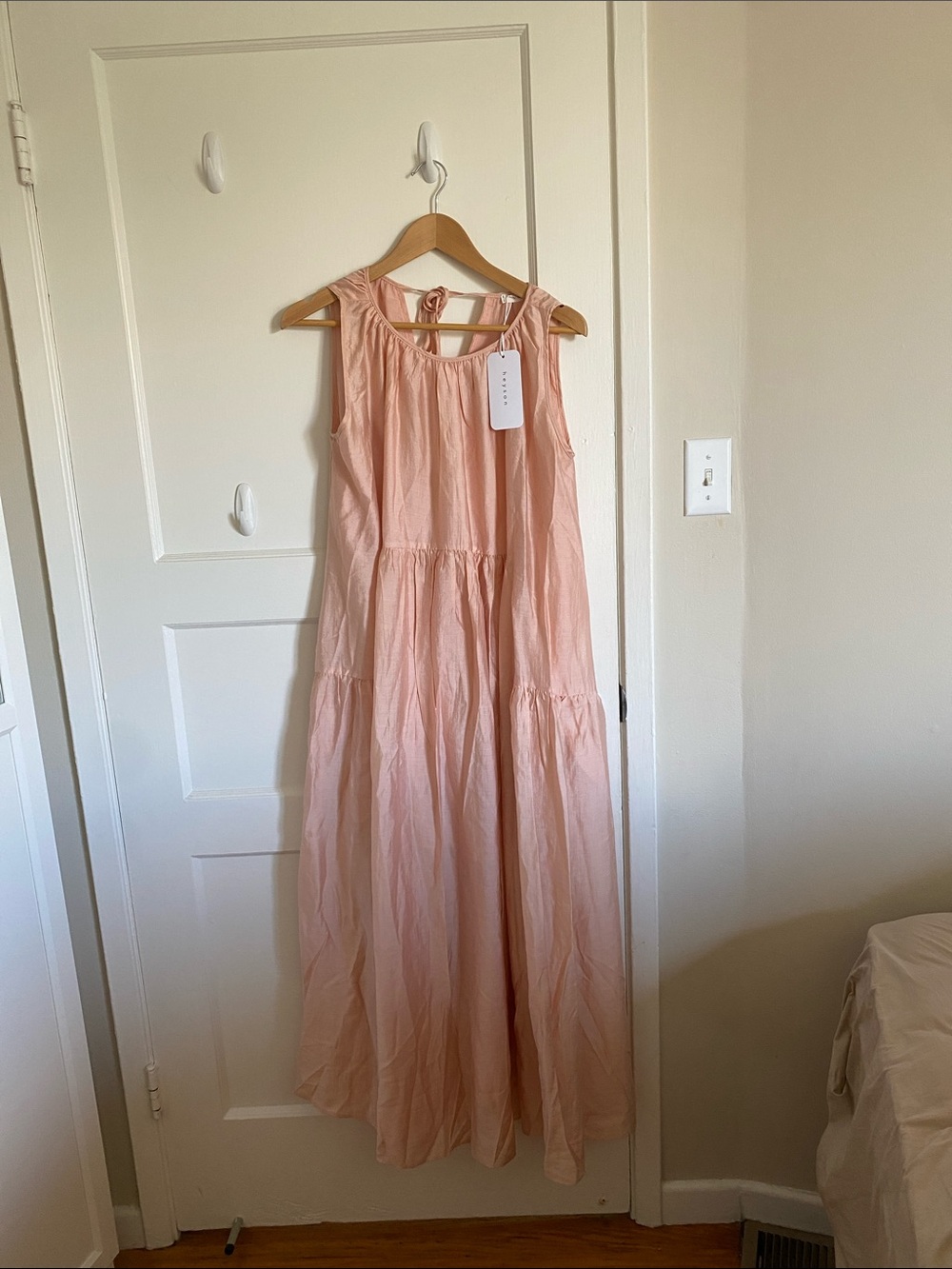 Heyson Tiered Ruffle Maxi Dress in Blush Pink